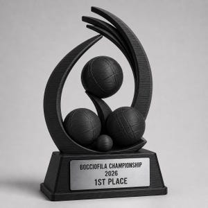 Op maat gemaakte 3D PLA bowlingtrofee – Bowlingkampioen 2026 – Winnaarsprijs van de bowlingclub met plaquette in staallook