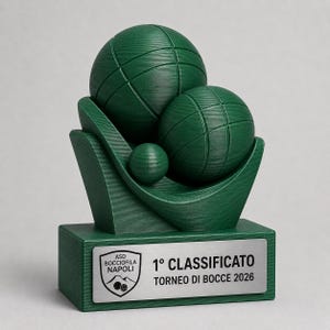 Op maat gemaakte bocce-trofee - 3D-geprinte MVP bocce-beeldje met stalen voet en plaat - Toernooiprijs en beste speler 2026