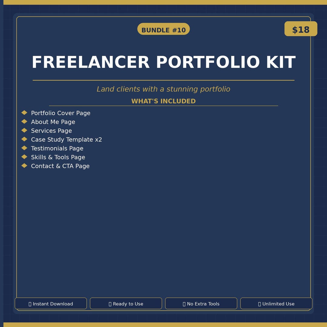 Freelancer Portfolio Template PDF Case Study Testimonials Skills Page ...