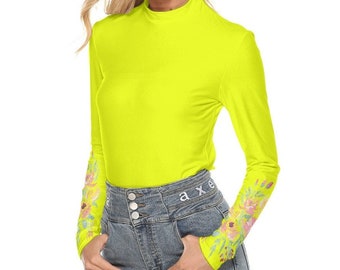 Hivis Neon Mock Neck Womens High 