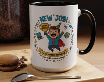 New Job Celebration Mug | Achievement Unlocked Coffee Cup