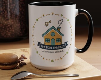 New Home Unlocked house illustration Accent Mug | Coffee Mug