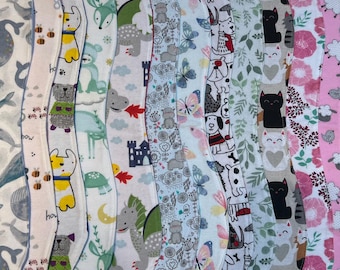 Baby Burp Cloth, Handcrafted Contoured , Double Layer Cotton Flannel, Soft and Absorbent