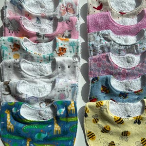 Flannel Baby Bib with Absorbant TerryCloth Back  size 0-3 months