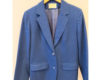 Vintage Pendleton Wool Blazer Womens Blue USA Made Medium 8 10 Jacket