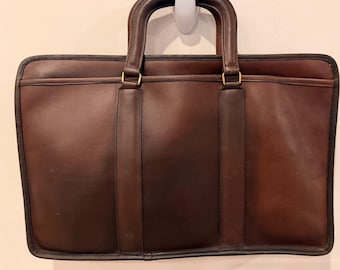 Vintage Coach 7641 Brązowa skórzana teczka na laptopa, torba biznesowa, wyprodukowana w USA