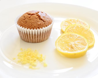 Receta de Muffins de Limón Veganos sin Gluten / Hechos con Azúcar Natural (Descarga Digital PDF)
