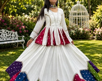 White Multicolor Lehenga Choli, Indian Ethnic Dress, Embroidered Wedding Lehenga, Festive Party Wear, Traditional Indian Outfit