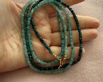 Blue Tourmaline Beaded Wrap Bracelet/Necklace
