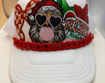 Casino night Vegas lucky trucker hat pink and white Lucky in Love Trucker Hat - Custom Trucker Hat  main image 2