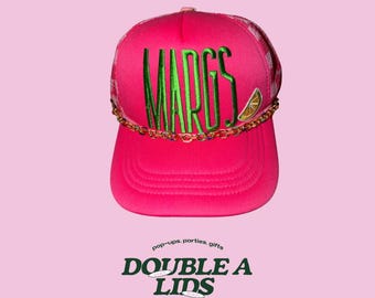 Lucky Girl Hat | Pink Trucker Hat | Casino Vegas Trucker  display picture 3