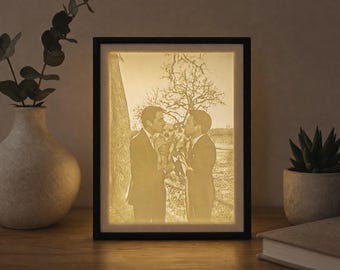 Benutzerdefinierte Foto-Lampe | Lithophan-Nachtlicht, USB dimmbar, gerahmtes Andenken