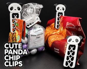 3D gedruckte Panda Chip-Clips | Wiederverwendbare Beutelversiegelung Lebensmittelklemme Set