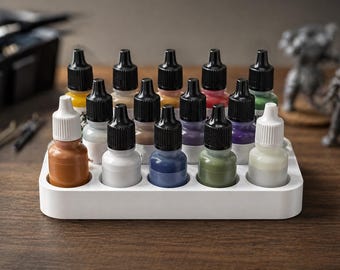 Soporte para botellas de pintura impreso en 3D / Organizador de goteros de 25 mm, almacenamiento de mesa para manualidades
