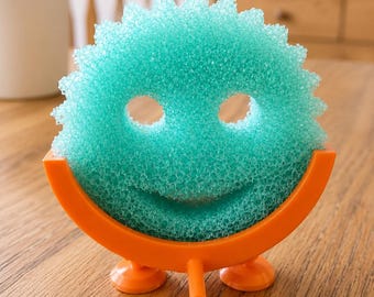 Peeing Scrub Daddy kompatibler Halter | Smiley Küchenschwammständer | Lustige Waschbecken Organizer | 3D Gedruckt Küchen Dekor