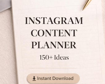 Instagram Content Planer Canva | 150 Inhalt Ideen, Haken & Bildunterschriften | Social Media Planer für kleine Unternehmen | Digitaler Download