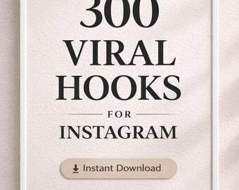 300 Viral Hooks für Instagram Wachstum, Ideen für kleine Unternehmen, Caption Hooks, Engagement Boost, Instant Download