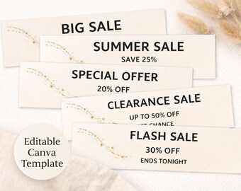 Bearbeitbare Etsy Banner Canva Vorlage | Shop Promotion Marketing (Instant Download)