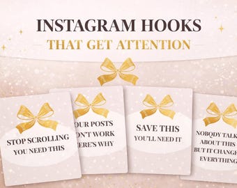 Instagram Hook Canva Vorlagen | 12 bearbeitbare Social Media Hooks | Inhalts Ersteller Kit | Engagement Boost Beiträge | Leinwand für kleine Unternehmen