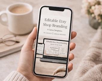 Bearbeitbares Etsy Shop Branding Kit | Minimalistische Canva Vorlagen (Digitaler Download)