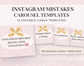 Instagram Karussell Vorlagen Canva, Social Media Vorlagen, Inhaltsvorlagen, bearbeitbare Canva Vorlagen, Small Business
