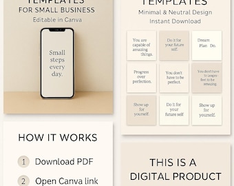 Minimale Instagram Zitat Vorlagen | Canva Bearbeitbar (Digitaler Download)