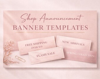 Etsy Shop Banner Vorlagen | Bearbeitbare Canva Vorlage | Kleines Geschäft Shop Banner | Etsy Shop Update Banner | Sofort Download