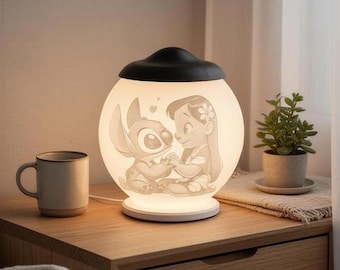 Lithophane Lamp | Personalized Night Light | Disney Inspired  | Custom Photo Lamp | Kids Room Decor