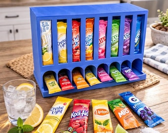 Drink Packet Organizer | 3D Printed Kool Aid & Crystal Light Holder | Singles To Go Storage | Kitchen Counter Organizer | Pantry Storage