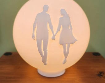 Romantic Couple Night Light | 5 Inch 3D Printed LED Lamp | Anniversary, Wedding or Valentine's Gift for Her or Him