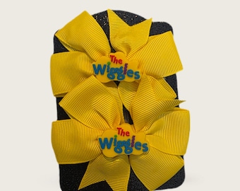 the wiggles hair bow clips