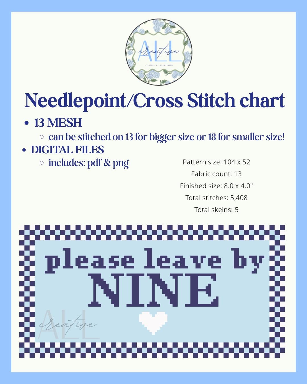 Please Leave by Nine Needlepoint - Etsy