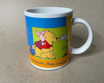 HH Disney Winnie the Pooh Piglet Tiger "Hppy Being Me" Flower Bees Coffee Mug