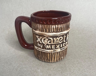 Xcaret Mexico Brown Barrel Design Coffee Tea Mug