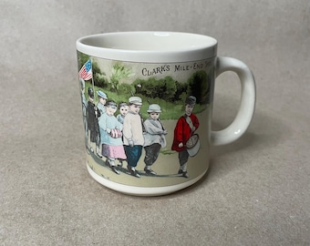 Clark’s Mile -End Spool Cotton w J.P. Coats Coaster Ceramic Coffee Mug Cup