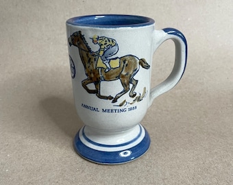 RARE Annual Meeting Vintage 1985 Kentucky Derby A/P MPO Coffee Cup Mug Lousville Stonewear