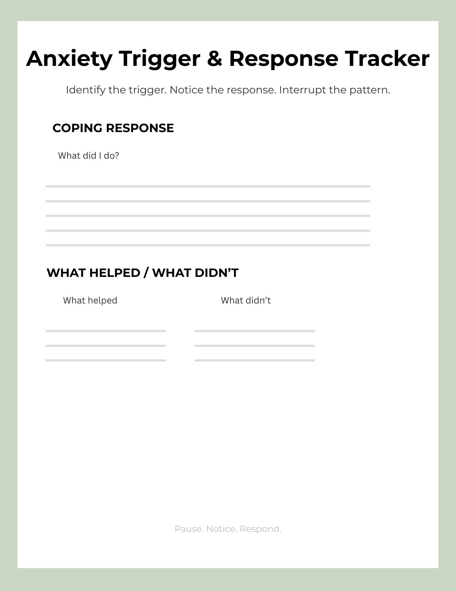 Anxiety Trigger Map.pdf Mental Health Tracker Bundle Printable, Daily Wellness, Check-in ...