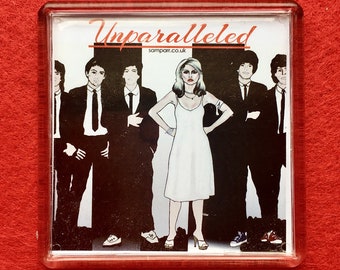 Blondie illustration "Unparalleled" illustration on square fridge magnet by Sam Parr