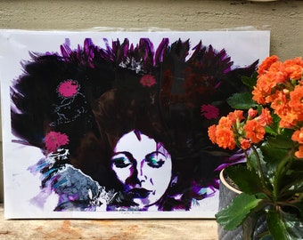 Fine Art Print of original illustration by Sam Parr: “Kate Bush” Free postage in the UK