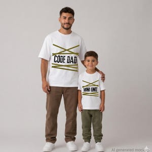 Police Dad-shirt, Police Kid-T-shirt| Code Dad & Mini-eenheid | Bijpassende shirts voor het hele gezin| Vaderdagcadeau