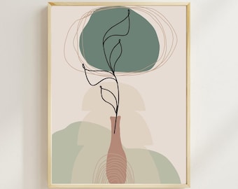 Abstract Line Art Print | Minimalist Boho Decor (Digital Download)