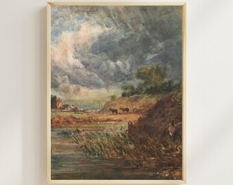 Nature Abstract Wall Art Print | Minimalist Nature Decor, Modern Abstract Landscape | Boho Earthy Aesthetic (INSTANT DOWNLOAD)