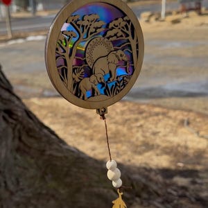 Elephants Sun Catcher using Repurposed DVD