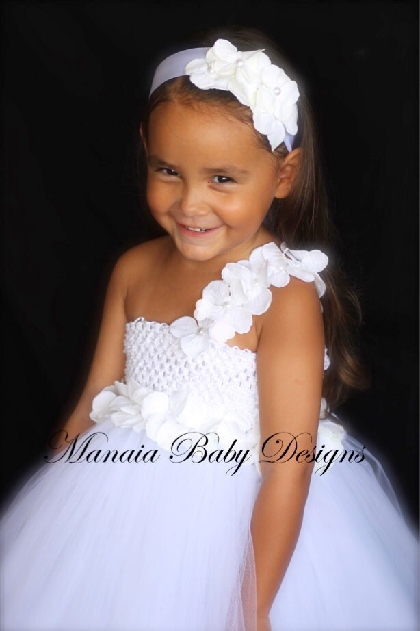 White Flower Girl Dress/ Baby Christening Dress / Baby Etsy