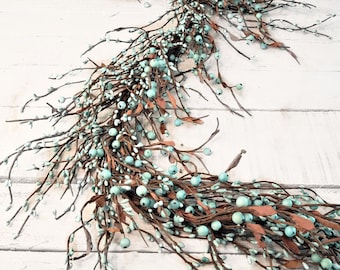 Light Teal Blue Garland-Modern Farmhouse Garland-Spring Table Decor-Teal Wedding Decor-Easter Garland-Spring Garland-Teal Blue Decor-Gifts