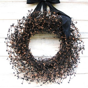 Moody-Cottagecore-Wreath-SCENTED WREATHS-Door Wreath-Fall Home Decor-Thanksgiving Wreath-Moody Fall Decor-Rustic-Black-Front Door Wreath image 1