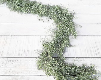 Greenery Garland-BEST SELLER-Spring Greenery-Frosted White Garland-Vintage Farmhouse Décor-Weddings-Wedding Décor-Spring Table Runner