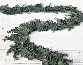 Greenery Garland PEWTER Eucalyptus for Table, Mantle and Shelf Decor-Moody Dark Green Garland-2024 Wedding, Table Runner, Ailse, Arch Decor