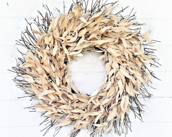 Fall Farmhouse Wreath-Rustic Twig Wreath-Modern Farmhouse Decor-Fall Door Wreath-Rustic Home Decor-Neutral Home Decor-Simplistic Home Decor