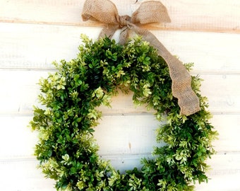 Handmade Year-Round Front Door Wreath-Artificial Spring BOXWOOD Wreath-Handmade Wreaths-LARGE Door Decor-Outdoor Wreath-Home Decor Gifts